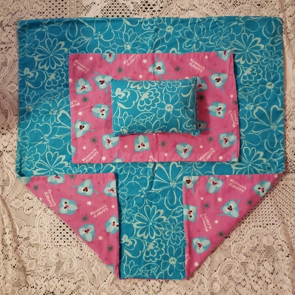 3 Pc Handmade OWL reversible dog/cat blanket set - Picture 2 of 6